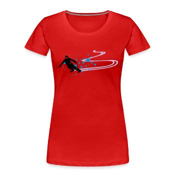 Sport - Skifahrer - Frauen Premium Bio T-Shirt - Navy - Vorne - Mia (176cm)