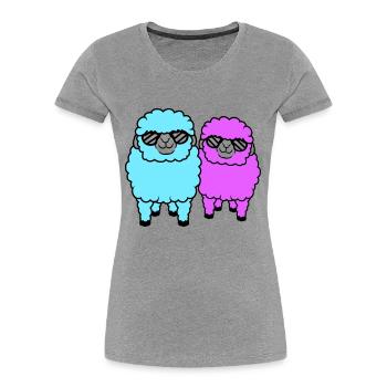 2 Sheep Sunglasses Party Sheep Team Friends - Women's Premium Organic T-Shirt - navy - Front - Mia (176cm)