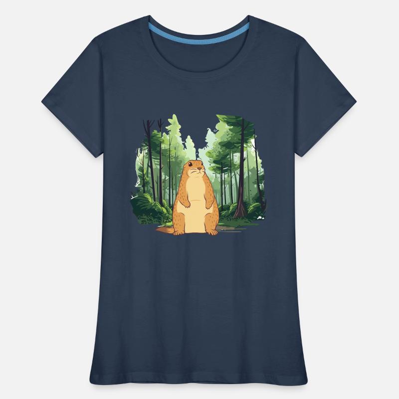 Marmotte fort paysage nature T-shirt bio Premium Femme