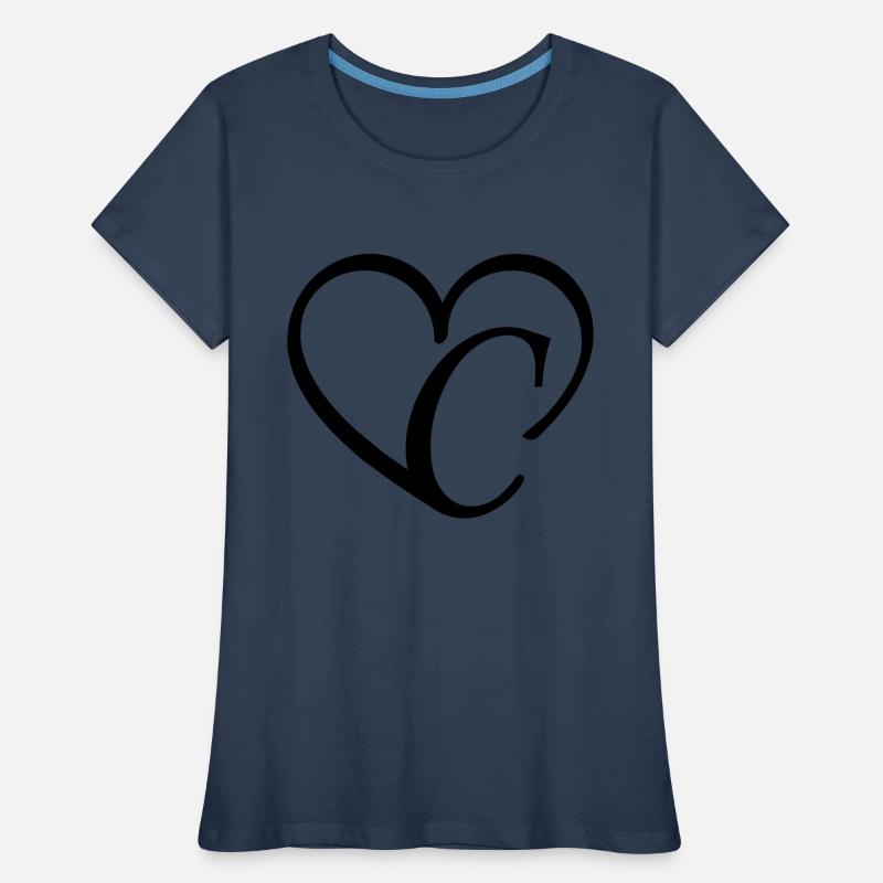 Herz Buchstabe c Frauen Premium Bio T-Shirt