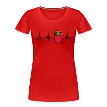 Puls Pommes Frites - Frauen Premium Bio T-Shirt - Navy - Vorne - Mia (176cm)
