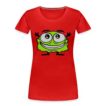 Petit monstre poilu mignon - T-shirt bio Premium Femme - bleu marine - Devant - Mia (176cm)