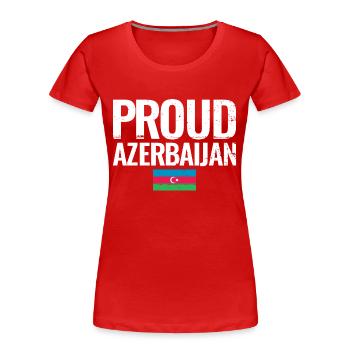 Proud Azerbaijan Azerbaijan Flag - Women's Premium Organic T-Shirt - navy - Front - Mia (176cm)