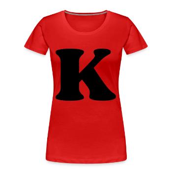 Letter k - Women's Premium Organic T-Shirt - navy - Front - Mia (176cm)