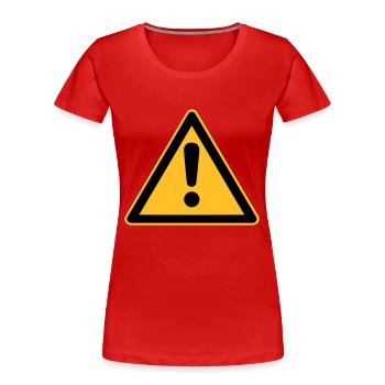 Safety-Sign Warning - Frauen Premium Bio T-Shirt - Navy - Vorne - Mia (176cm)