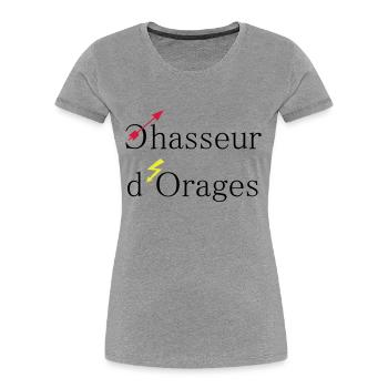 chasseur d'orages - T-shirt bio Premium Femme - bleu marine - Devant - Mia (176cm)
