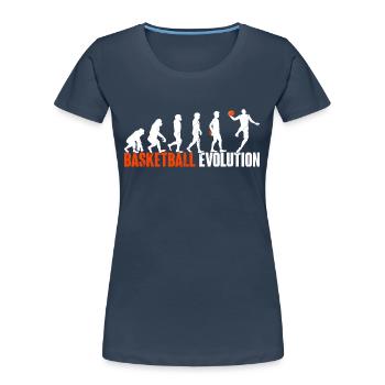 Basketball Basketball Players Evolution - Women's Premium Organic T-Shirt - navy - Front - Mia (176cm)