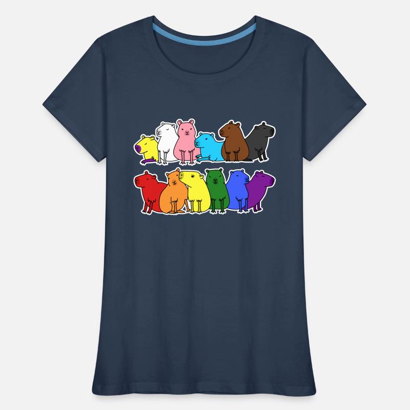 Fierté Progrès Flag Capybara Egalité T-shirt bio Premium Femme