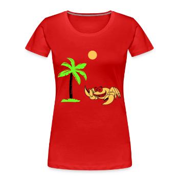 krebs palme - Frauen Premium Bio T-Shirt - Navy - Vorne - Mia (176cm)