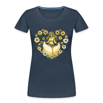 Belly Dancer Daisy - Women's Premium Organic T-Shirt - navy - Front - Mia (176cm)