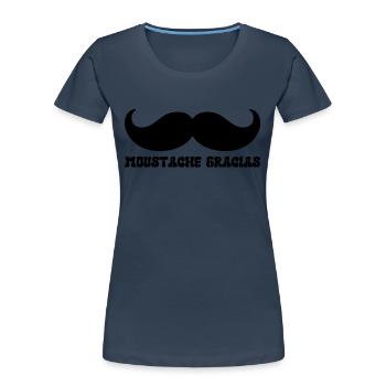 moustache gracias - T-shirt bio Premium Femme - bleu marine - Devant - Mia (176cm)