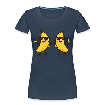 Babane Bande Dessinée Cool 2 - T-shirt bio Premium Femme - bleu marine - Devant - Mia (176cm)