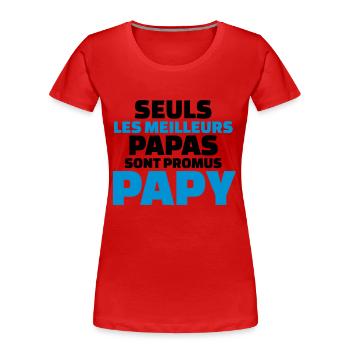 seuls les meilleurs papas sont promus papy - T-shirt bio Premium Femme - bleu marine - Devant - Mia (176cm)