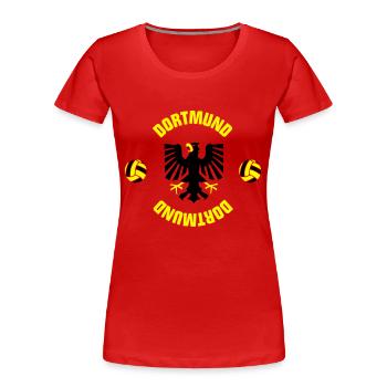 Dortmund (ID: 001013) - Frauen Premium Bio T-Shirt - Navy - Vorne - Mia (176cm)