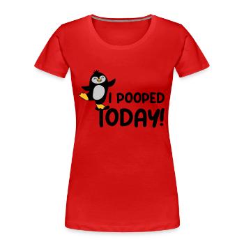 I pooped today Penguin - Women's Premium Organic T-Shirt - navy - Front - Mia (176cm)