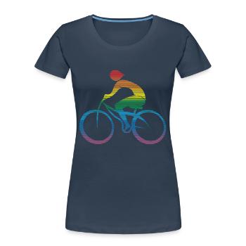 Cyclist - Women's Premium Organic T-Shirt - navy - Front - Mia (176cm)