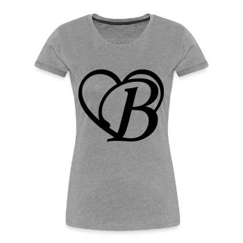 Heart letter B - Women's Premium Organic T-Shirt - navy - Front - Mia (176cm)