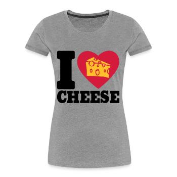 I love Cheese - Frauen Premium Bio T-Shirt - Navy - Vorne - Mia (176cm)