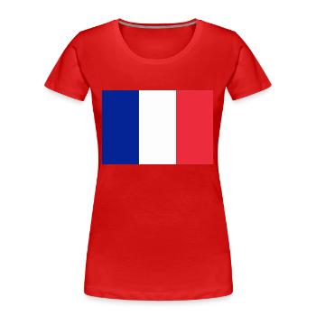 Drapeau français / French flag - T-shirt bio Premium Femme - bleu marine - Devant - Mia (176cm)