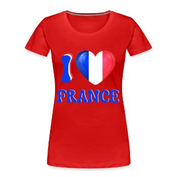 Ich liebe Frankreich Blau Weiß Rot Flagge Herz - Frauen Premium Bio T-Shirt - Navy - Vorne - Mia (176cm)