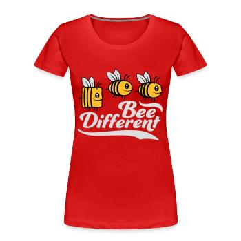 bee different saying quote - Women's Premium Organic T-Shirt - navy - Front - Mia (176cm)