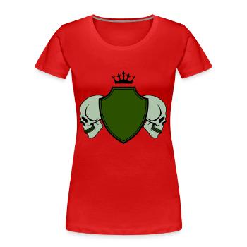 skull wappen - Frauen Premium Bio T-Shirt - Navy - Vorne - Mia (176cm)