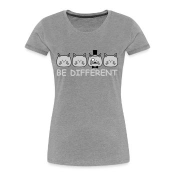 Be Different Sir Katze Zylinder Monokel Herr Reich - Frauen Premium Bio T-Shirt - Navy - Vorne - Mia (176cm)