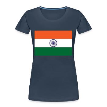India - Women's Premium Organic T-Shirt - navy - Front - Mia (176cm)
