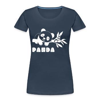 Panda Mignon Ours De Chine Animal Dire Idée Cadeau - T-shirt bio Premium Femme - bleu marine - Devant - Mia (176cm)