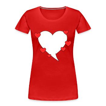 Speech bubble with hearts - Women's Premium Organic T-Shirt - navy - Front - Mia (176cm)