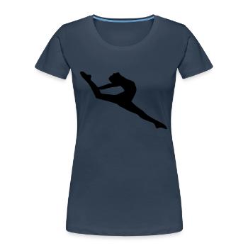 Vektor Balletttänzer Silhouette - Frauen Premium Bio T-Shirt - Navy - Vorne - Mia (176cm)