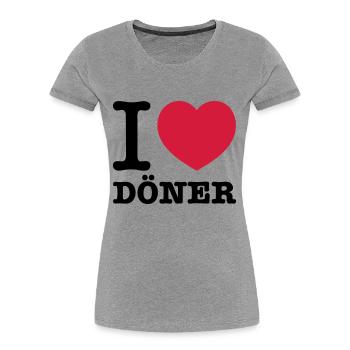 I LOVE DÖNER - Frauen Premium Bio T-Shirt - Navy - Vorne - Mia (176cm)