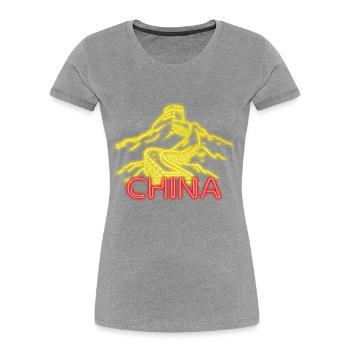 China - Frauen Premium Bio T-Shirt -  - Vorne - Mia (176cm)