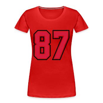 87 sports jersey football number - Frauen Premium Bio T-Shirt -  - Vorne - Mia (176cm)
