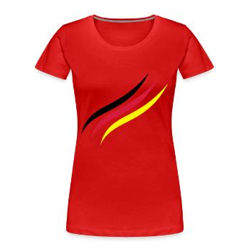 German Line - Frauen Premium Bio T-Shirt - Navy - Vorne - Mia (176cm)