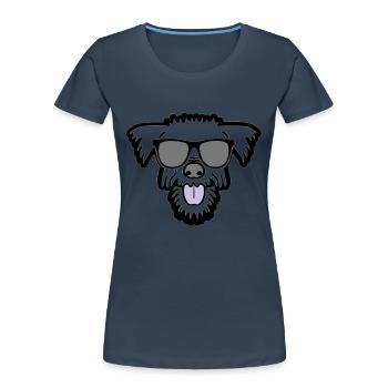 chien frais dans les vacances d'été - T-shirt bio Premium Femme - bleu marine - Devant - Mia (176cm)