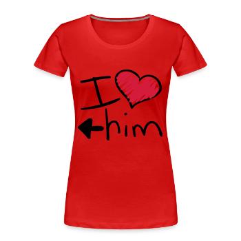 i_love_him_va2 - Frauen Premium Bio T-Shirt -  - Vorne - Mia (176cm)