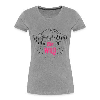 Stay Wild - Frauen Premium Bio T-Shirt - Navy - Vorne - Mia (176cm)