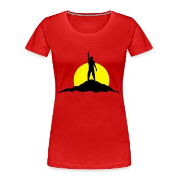 Sport - Berge Wanderer - Frauen Premium Bio T-Shirt - Navy - Vorne - Mia (176cm)