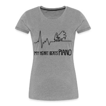 my heart beats piano - Frauen Premium Bio T-Shirt -  - Vorne - Mia (176cm)