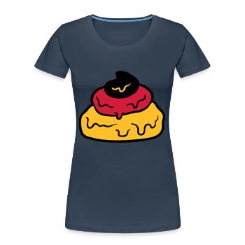 kacke scheiße haufen häufchen ekelig 3 farben deut - Frauen Premium Bio T-Shirt - Navy - Vorne - Mia (176cm)