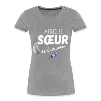 meilleure sœur de l'univers cadeau sœur - T-shirt bio Premium Femme - bleu marine - Devant - Mia (176cm)