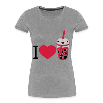 J’adore le thé à bulles - T-shirt bio Premium Femme - bleu marine - Devant - Mia (176cm)