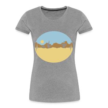 Frequency Desert Landscape Silhouette - Women's Premium Organic T-Shirt - navy - Front - Mia (176cm)