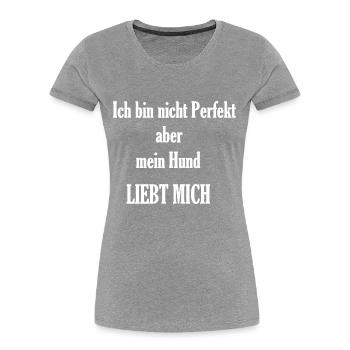 Ich bin nicht Perfekt weiß - Frauen Premium Bio T-Shirt - Navy - Vorne - Mia (176cm)