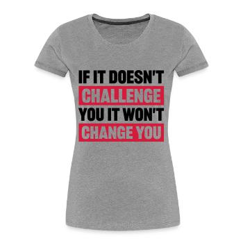 Séance d’entraînement Fitness Motivation Citation - T-shirt bio Premium Femme - bleu marine - Devant - Mia (176cm)