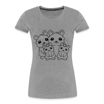 Papa Maman Enfants Hamster - T-shirt bio Premium Femme - bleu marine - Devant - Mia (176cm)