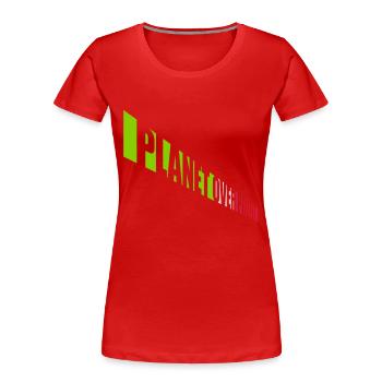 Planète sur le devis de profit - T-shirt bio Premium Femme - bleu marine - Devant - Mia (176cm)