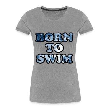 Triathlon Natation Bike Run Marathon - T-shirt bio Premium Femme - bleu marine - Devant - Mia (176cm)