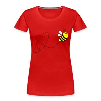 biene comic love 3 - Frauen Premium Bio T-Shirt - Navy - Vorne - Mia (176cm)